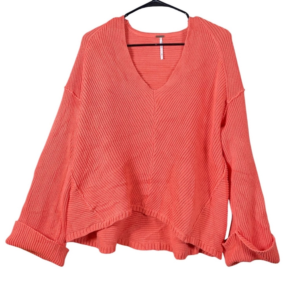 Free People Coral V Neck Sweater (s)
